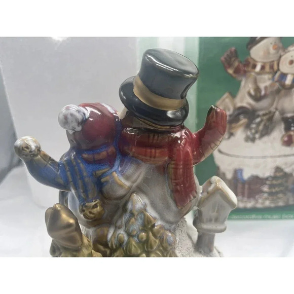 JCPenney Home Collection  SNOWMAN DECORATIVE MUSIC BOX MUSICAL  JINGLE BELLS - Picture 12 of 16